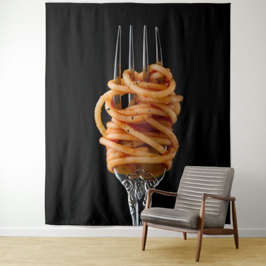 Tenture Pâtes filées sur une Fourche, Spaghetti alimentair (En situation)