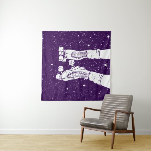 Tenture Patinage à rouleaux de nuit (En situation (horizontale))