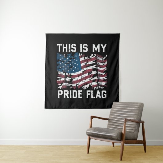 Tenture Patriotic American This Is My Pride Flag USA (En situation)