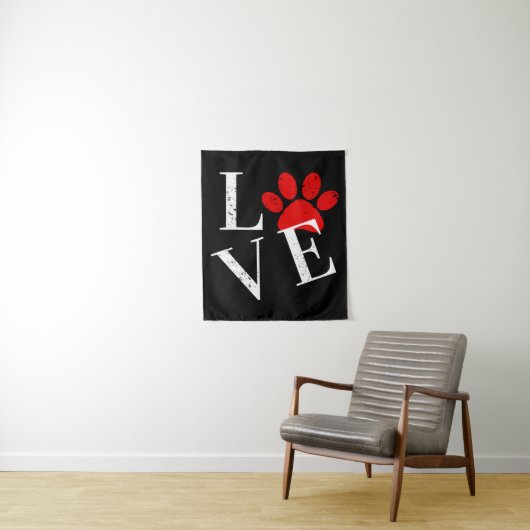 TENTURE PATTE DE CHIEN AMOUR TENDANCE (En situation)