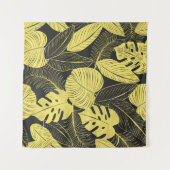 Tenture Patte Tropicale Noir Jaune Deux Tons (Devant (Horizontal))