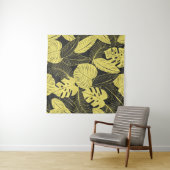 Tenture Patte Tropicale Noir Jaune Deux Tons (En situation (horizontale))