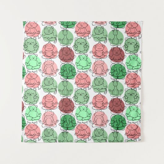 Tenture Patter les yoga poses | Yoga seamless pattern 18 (Devant)