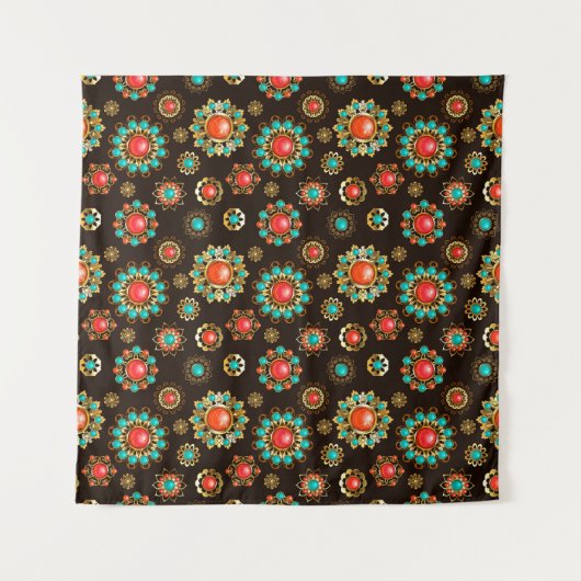 Tenture Pattern de Ethnic Brooches Seamless (Devant (Horizontal))