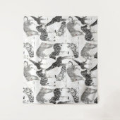 Tenture Patters de Stylish Black et White Jungle Animals (Devant)