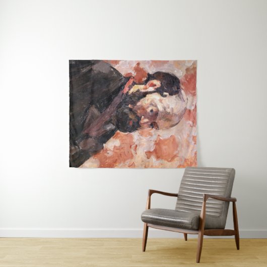 Tenture Paul Cezanne - Autoportrait avec arrière - plan ro (En situation (horizontale))