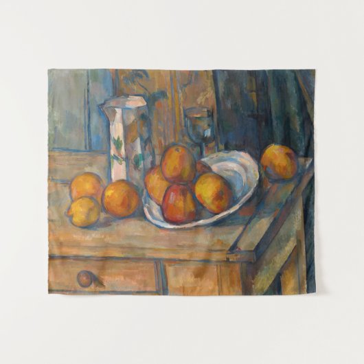 Tenture Paul Cezanne - Nature morte avec pot à lait et fru (Devant (Horizontal))