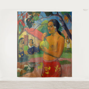 Tenture Paul Gauguin - Femme tenant un fruit