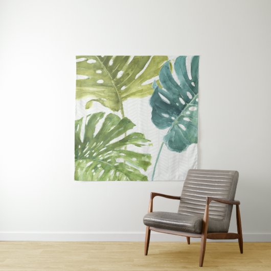 Tenture Paumes tropicales mélangées des verts | (En situation (horizontale))