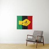 Tenture Pavillon panafricain Black Power (En situation (horizontale))