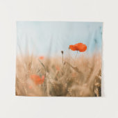 Tenture Pavots et orge rouges d'or (Devant (Horizontal))