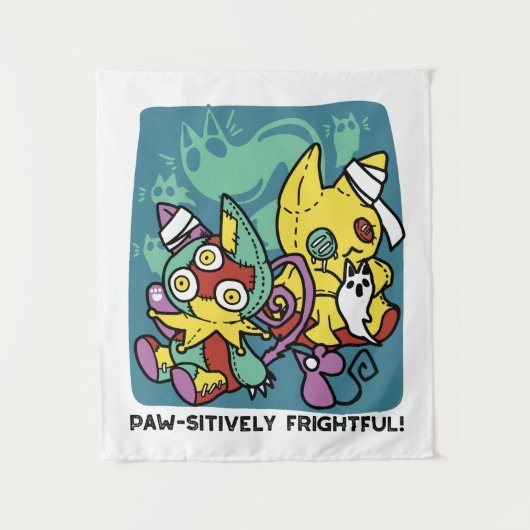 Tenture Paw-sitively Frightful | Monstrous Cats Halloween (Devant)