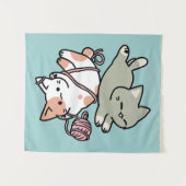 Tenture Paws and Play – Adorable Cat Illustration (Devant (Horizontal))