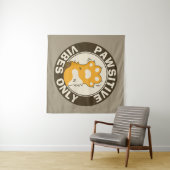 Tenture Pawsitive vibes only Cute Cat Paw Funny Pun (En situation (horizontale))