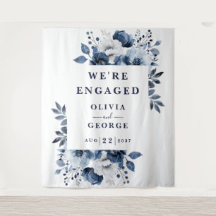 Tenture Pays bleu de la Marine Fleur Engagement Party Cont