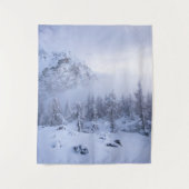 Tenture Pays merveilleux d'hiver, brouillard, forêt d'épin (Devant)