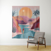 Tenture Paysage Abstrait de Boho (18) (En situation)