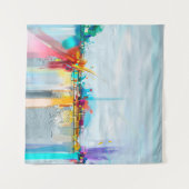 Tenture Paysage Abstrait de peinture à l'huile. Bleu pur (Devant (Horizontal))