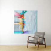 Tenture Paysage Abstrait de peinture à l'huile. Bleu pur (En situation (horizontale))