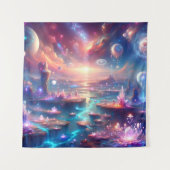 Tenture Paysage Alien éthéré avec cristaux flottants (Devant)