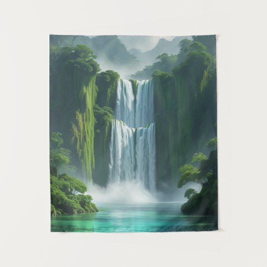 Tenture Paysage de cascade magique (Devant)