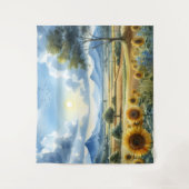 Tenture Paysage de l'aquarelle des tournesols (Devant)