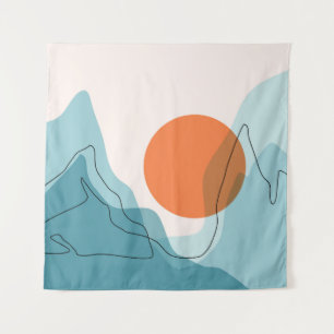 Tenture Paysage de montagne Abstrait, paysage plat ba