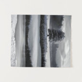 Tenture Paysage et arbre d'hiver, noir et blanc - art (Devant (Horizontal))