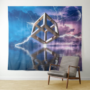 Tenture Paysage Géométrique Fantastique Espace Ciel Océan