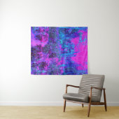 Tenture Paysage impressioniste rose chaud et bleu (En situation (horizontale))