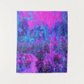 Tenture Paysage impressioniste rose chaud et bleu (Devant)