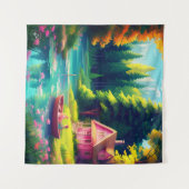 Tenture Paysage naturel avec gîte rose (Devant (Horizontal))