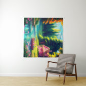 Tenture Paysage naturel avec gîte rose (En situation (horizontale))