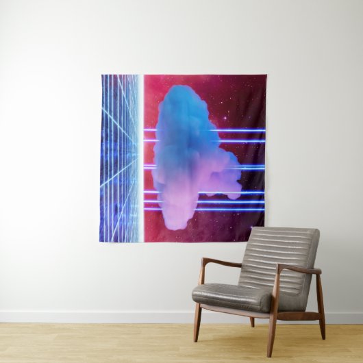 Tenture Paysage néon : Nuage (En situation (horizontale))