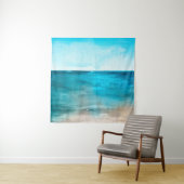 Tenture Paysage océanique. Belle aquarelle peinture main (En situation)