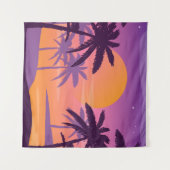 Tenture Paysage panoramique : coucher de soleil avec palmi (Devant (Horizontal))