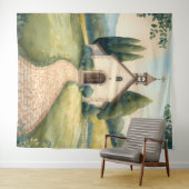 Tenture Paysage Pastel du Chemin de la Chapelle Cottagecor (En situation (horizontale))