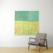 Tenture Paysage prairie vert jaune (En situation)