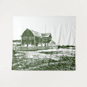 Tenture Paysage rural maison de ferme de style coupe (Devant (Horizontal))