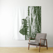 Tenture Paysage rural maison de ferme de style coupe (En situation)