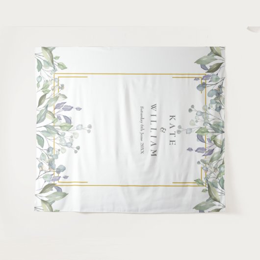 Tenture Paysage Sage Lilac Mariage Photo Booth fond (Devant (Horizontal))