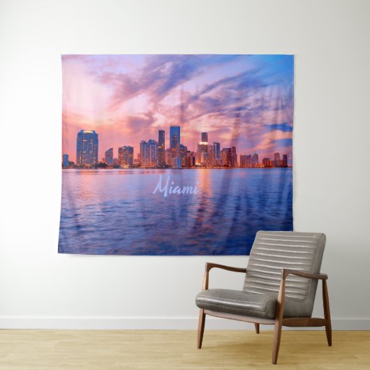 Tenture Paysage urbain de Miami Beach Floride (En situation (horizontale))