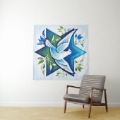 Tenture Peace Dove et Star de David (En situation (horizontale))