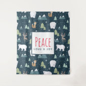 Tenture Peace Love & Joy Cute Christmas Animaux Motif (Devant)