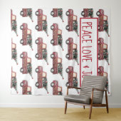 Tenture Peace Love & Joy Toy Camion Joyeux Noël (En situation (horizontale))