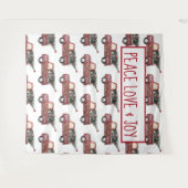 Tenture Peace Love & Joy Toy Camion Joyeux Noël (Devant (Horizontal))