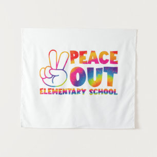 Tenture Peace Out Élémentaire École Tie Dye Dernier jour
