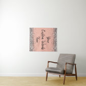 Tenture Peach Argent Noir fête d'anniversaire Photo Booth  (En situation (horizontale))