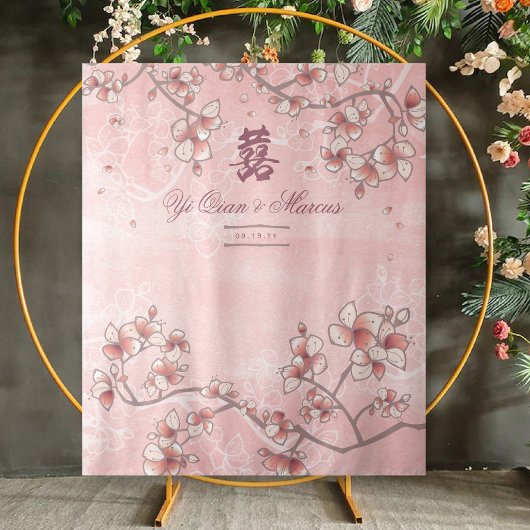 Tenture Peach Blossom chinois Mariage photo fond