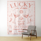 Tenture Peach Cocktail Fête de Bachelorette Chanceuse en A (En situation)